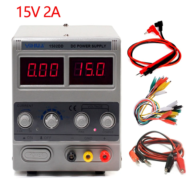 

YIHUA 1502DD DC Power Supply Laboratory Adjustable Digital For Phone Repair 15V 2A Voltage Regulator Switching DC Power Supply