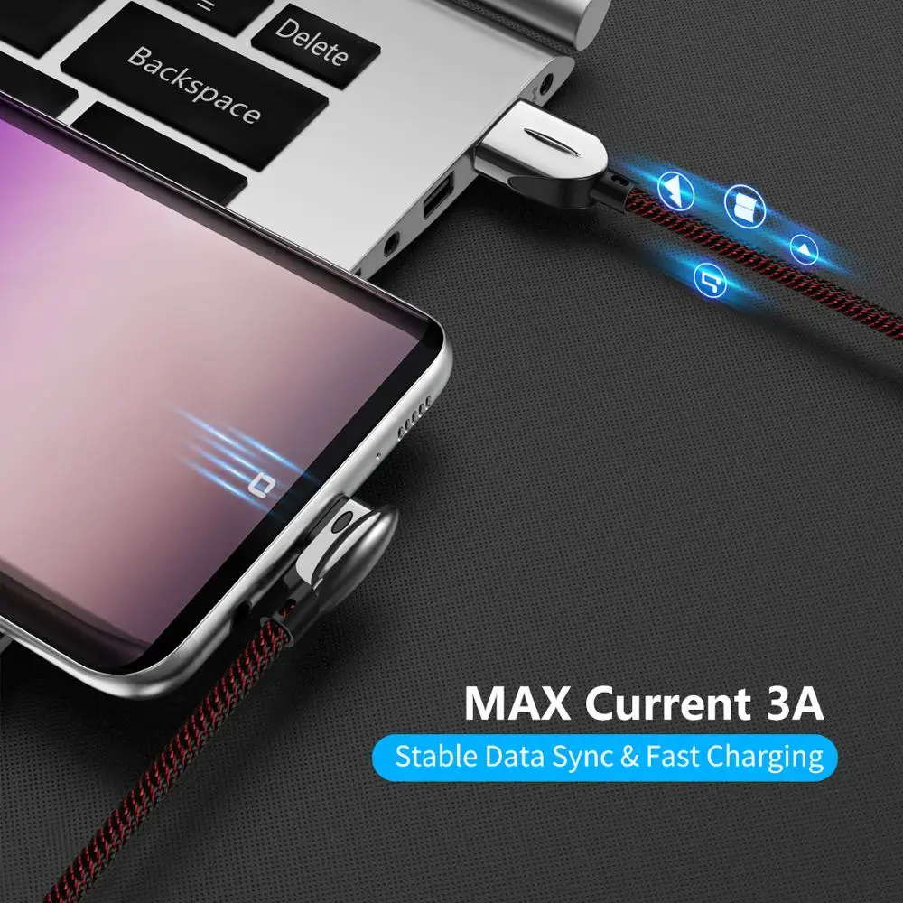 Кабель MANTIS type C 90 градусов синхронизация данных быстрая зарядка usb-кабель для samsung