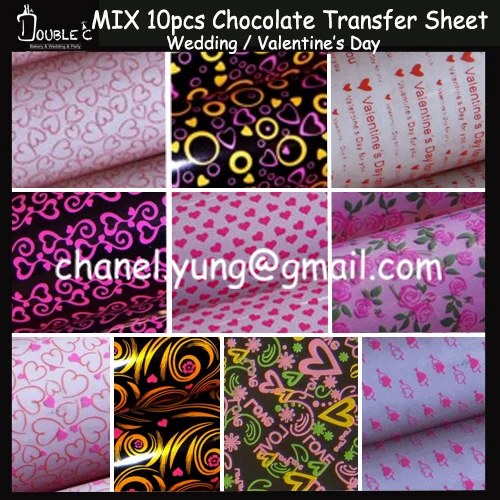 

Chocolate Transfer Sheet,Valentine's Day Love Series 10 MIX Chocolate Mold,Heart Design Chocolate,Wedding Cookie Sheet,10pcs/BAG