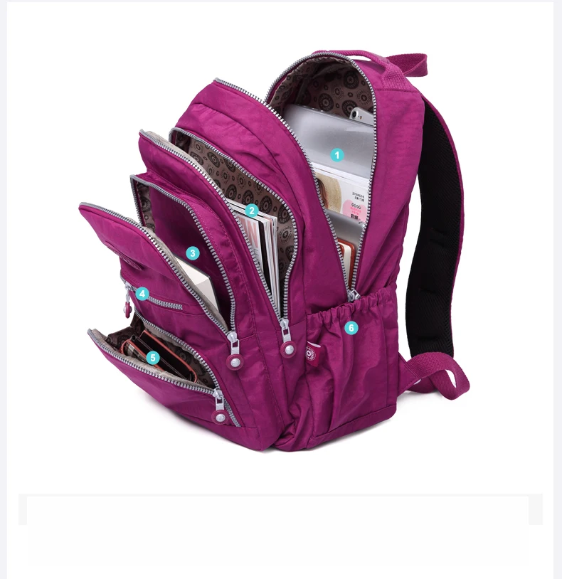 Школьный рюкзак для девочек-подростков Mochila Feminina, женские рюкзаки, нейлоновый водонепроницаемый повседневный рюкзак для ноутбука, женский рюкзак
