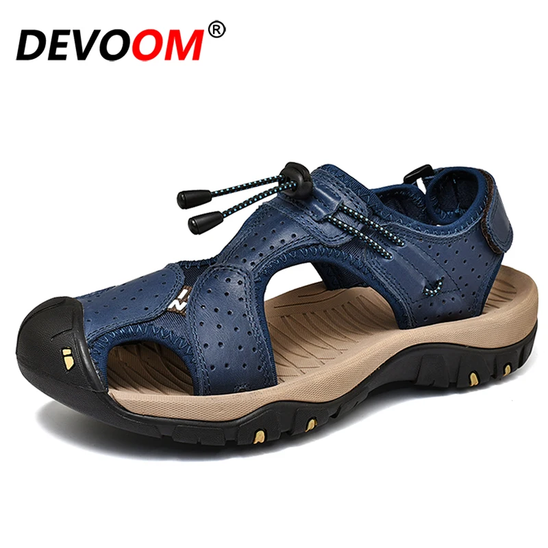 Мужские сандалии для пеших прогулок кожаные альпинизма Пляжная спортивная обувь
