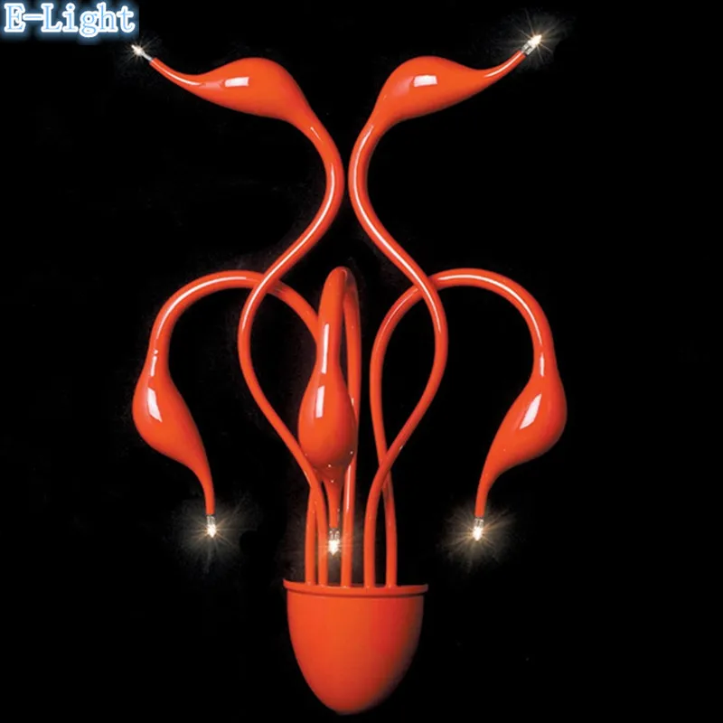 Современная светодиодная настенная лампа в виде лебедя креативный дизайн