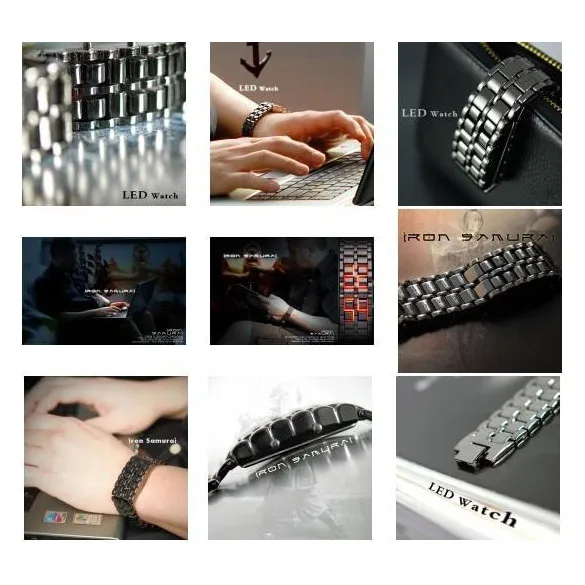 Unisex New Excellent Digital Lava Style Red LED Metal Wrist Watch Men Women Personality E2shopping TT@88