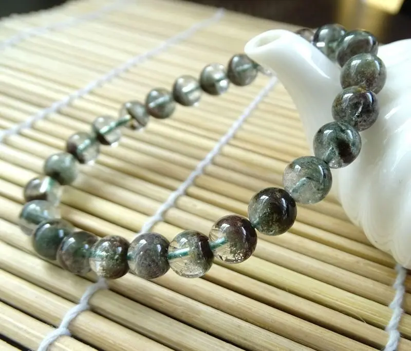 001974 подлинный кварцевый растягивающийся браслет из Хлорита phantom для сада |