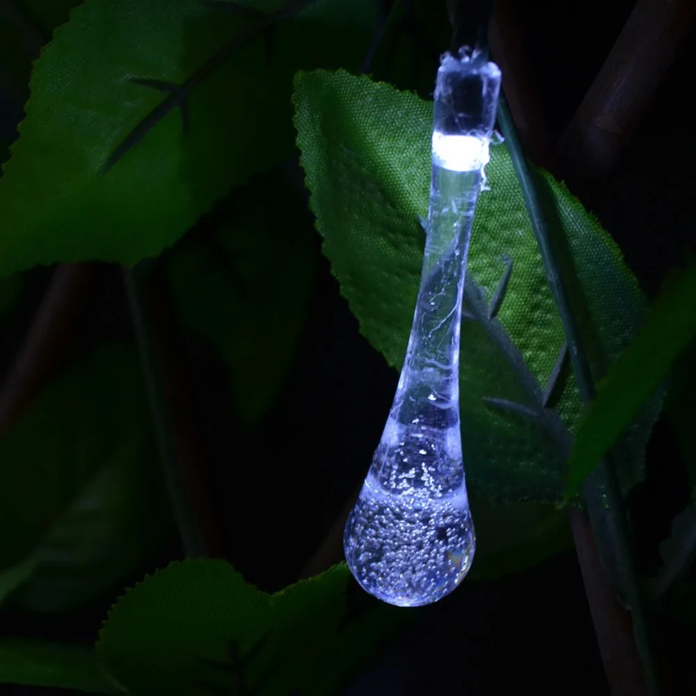 

Led Outdoor Lighting Solar Lamps 4.8M 20 LEDs Water Drop luz Waterproof Colorful Fairy Garden Decoration Solar LED String Light