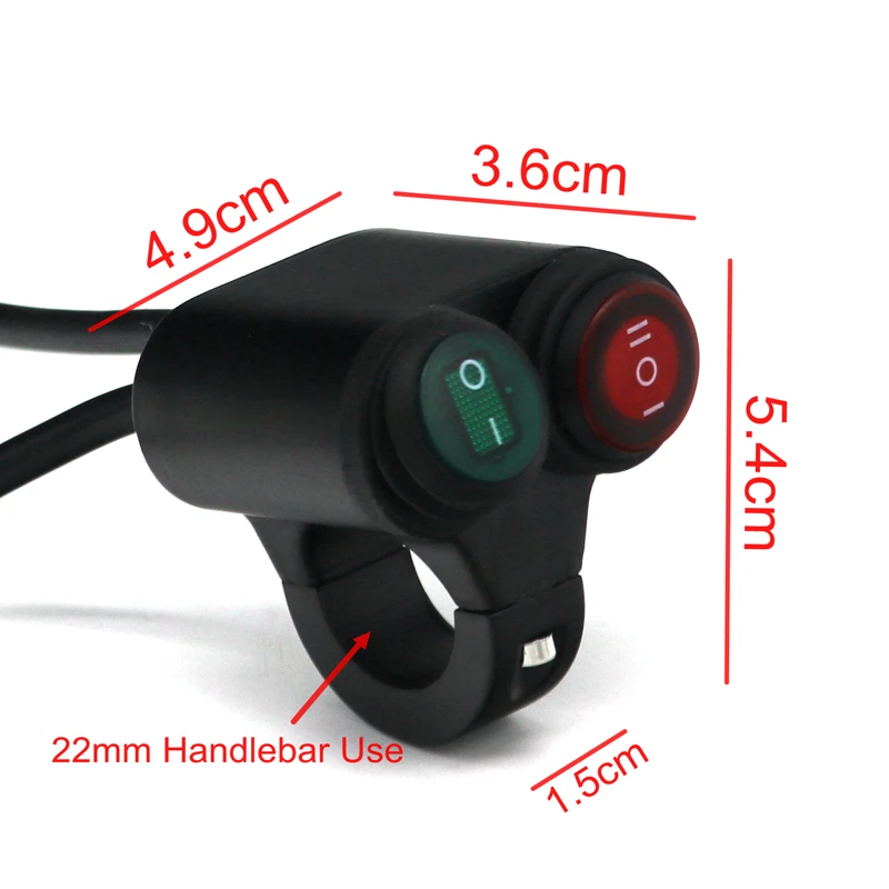 

Motorcycle Handlebar Switch 2 Control Button In 1 Motorbike 22mm Refit Switches Waterproof ON/OFF Indicator