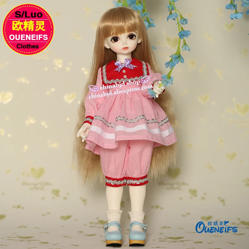 Одежда BJD 1/4 розовая плиссированная юбка розовые брюки костюм из двух частей для