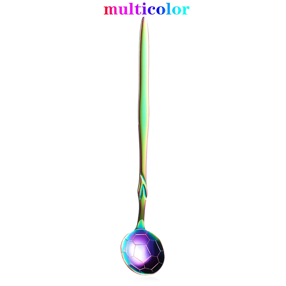 Colofrul Кофейная ложка из нержавеющей стали, кофейные ложки с длинной ручкой, ложки для мороженого, десерта, чайной ложки, кофейная посуда, кухонные аксессуары - Цвет: Colofrul