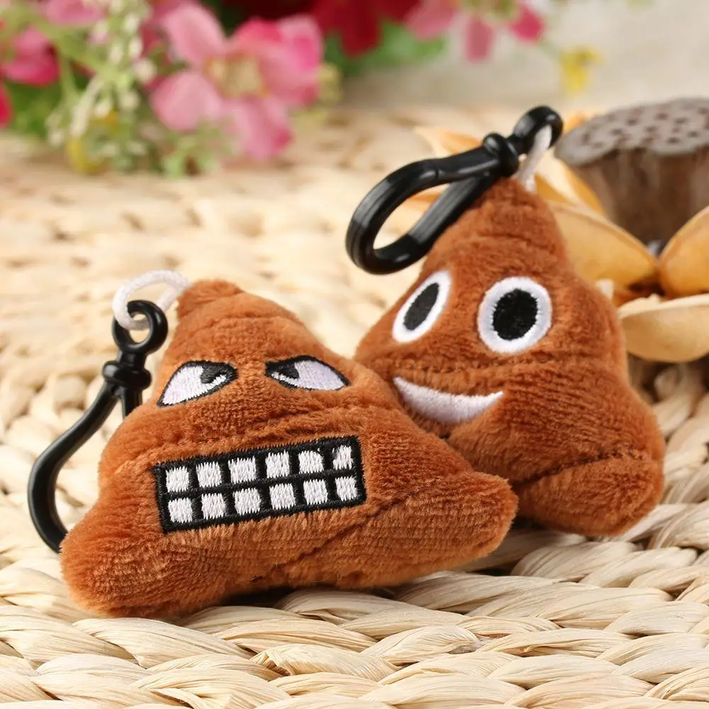 Key Ring 5*6cm Soft Phone Bag Pendant Cute Emoji Emoticon Plush Stuffed Poo Shape Keyring Keychain Chains | Украшения и
