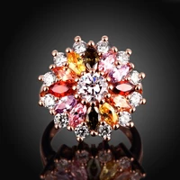 garilina trinket rose gold mulit color austrian crystal jewelry party gift womens rings ar2209