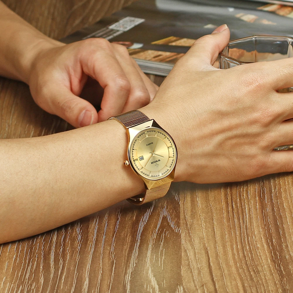 WWOOR Бесплатный подарок мужские часы Топ бренд класса люкс водонепроницаемые