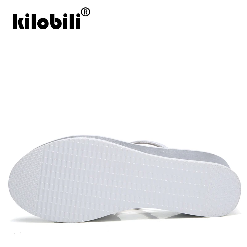 Kilobili/2019 женские Вьетнамки Босоножки на платформе босоножки высоком каблуке с