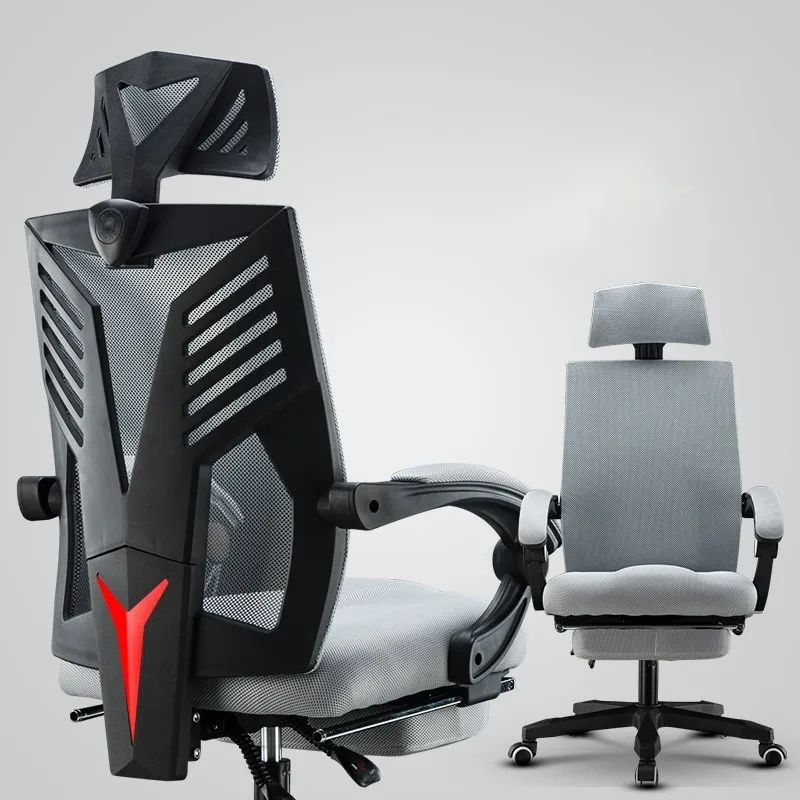 ЕС Boss Gaming Silla Gamer Esports Poltrona стул массаж может лежать с подставкой для ног искусственное кожаное колесо - Цвет: gary with footrest