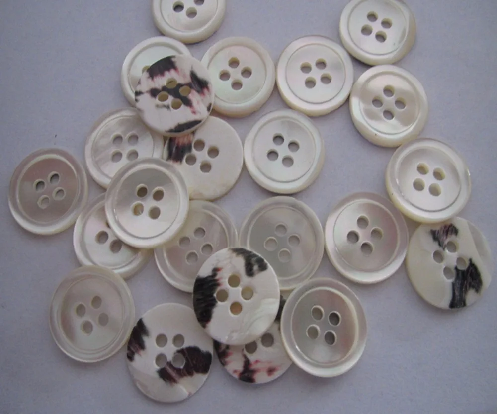 

Free shipping 13mm white color nice man shirt trocas shell button round edge 4 holes fashion mother of shell button 100pcs