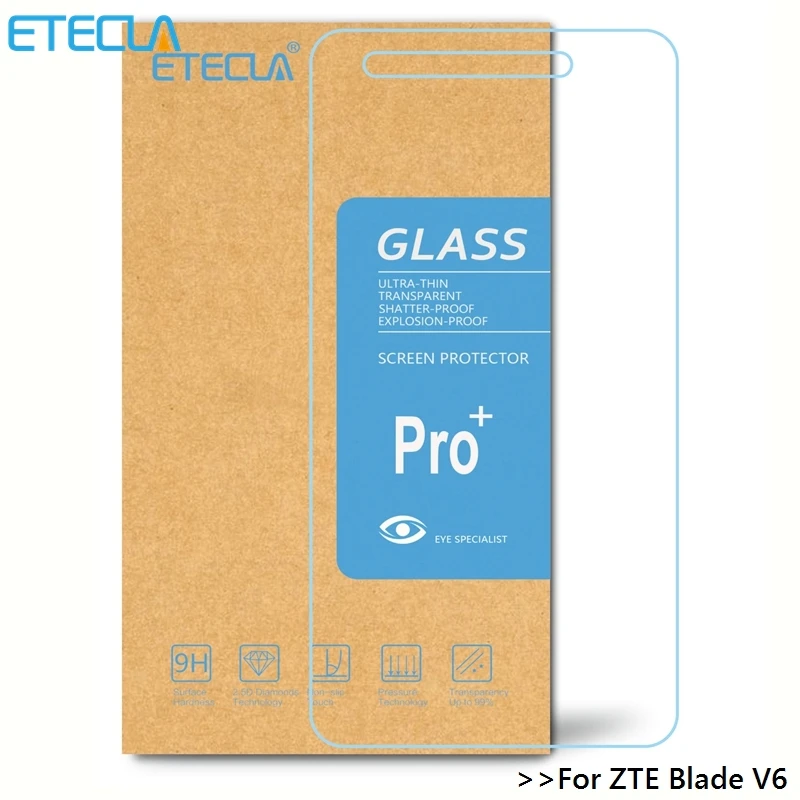 Закаленное стекло для ZTE Blade V6 Защитное экрана прозрачная стеклянная пленка D6 X7 T660
