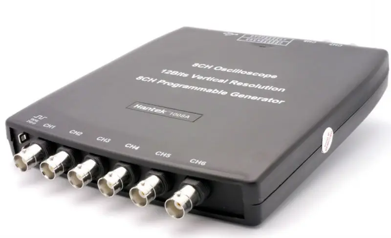 Для Hantek 1008A 8CH осциллограф для ПК/DAQ/8CH генератор 2. 4MSa/s 12 бит 10мв/div до 5В/div Входная