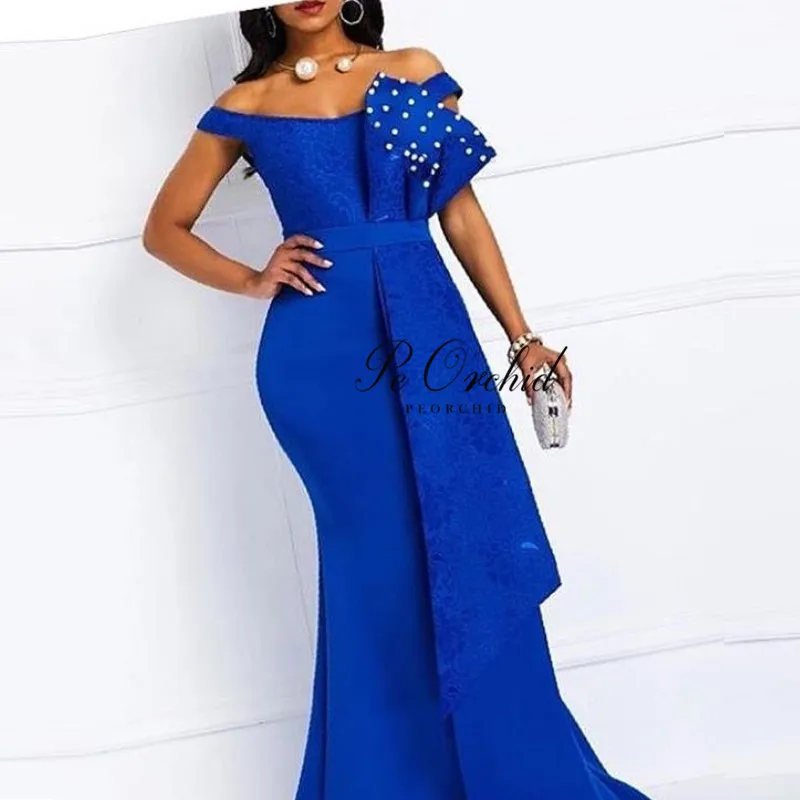 PEORCHID Robe De Soiree винтажные вечерние платья с открытыми плечами и жемчугом в Дубае