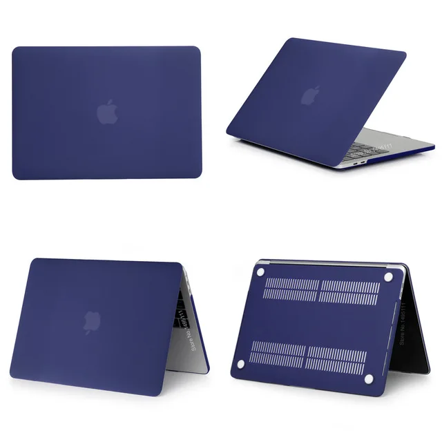 Matte Navy Чехол для ноутбука Apple MacBook Air Pro retina 11 12 13 15 дюймов для 13,3 A1989 mac book Pro с сенсорной панелью чехол для клавиатуры - Цвет: Matte Navy