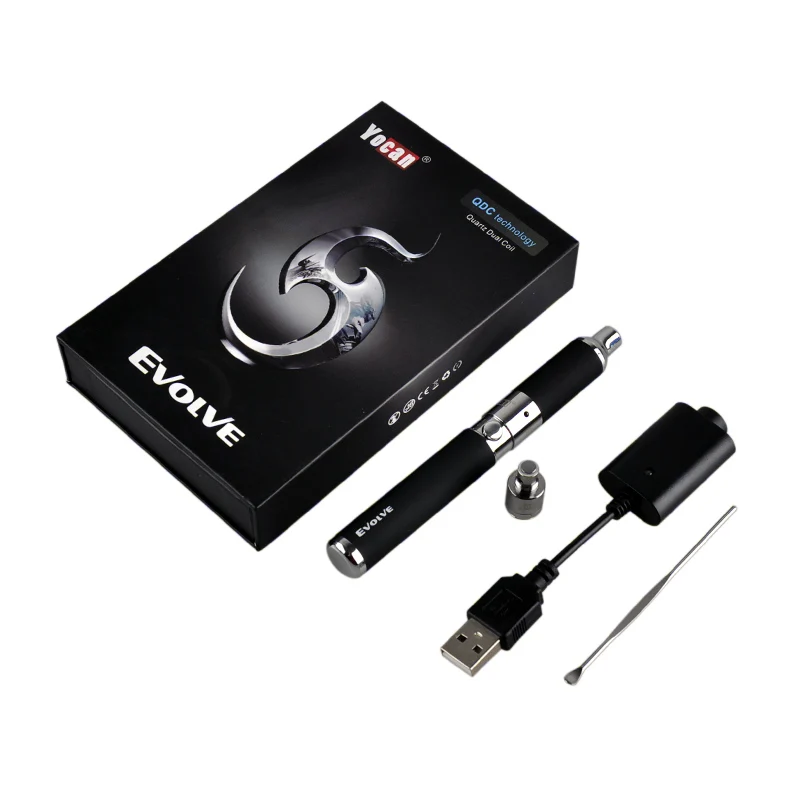 Yocan Evolve Vape ручка 650 мАч мод Ego нитка кварц двойная катушка электронная сигарета набор мод Evolve испаритель для воска/толстого масла