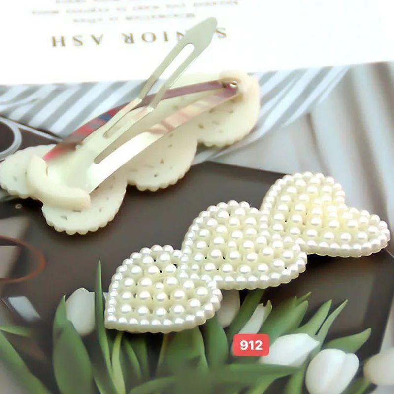 2PCS Pearl Hairpins Hairgrip Hair Clips for Women Barrettes Her Accessories Women Girls Fashion Hair Styling toka - Цвет: 912