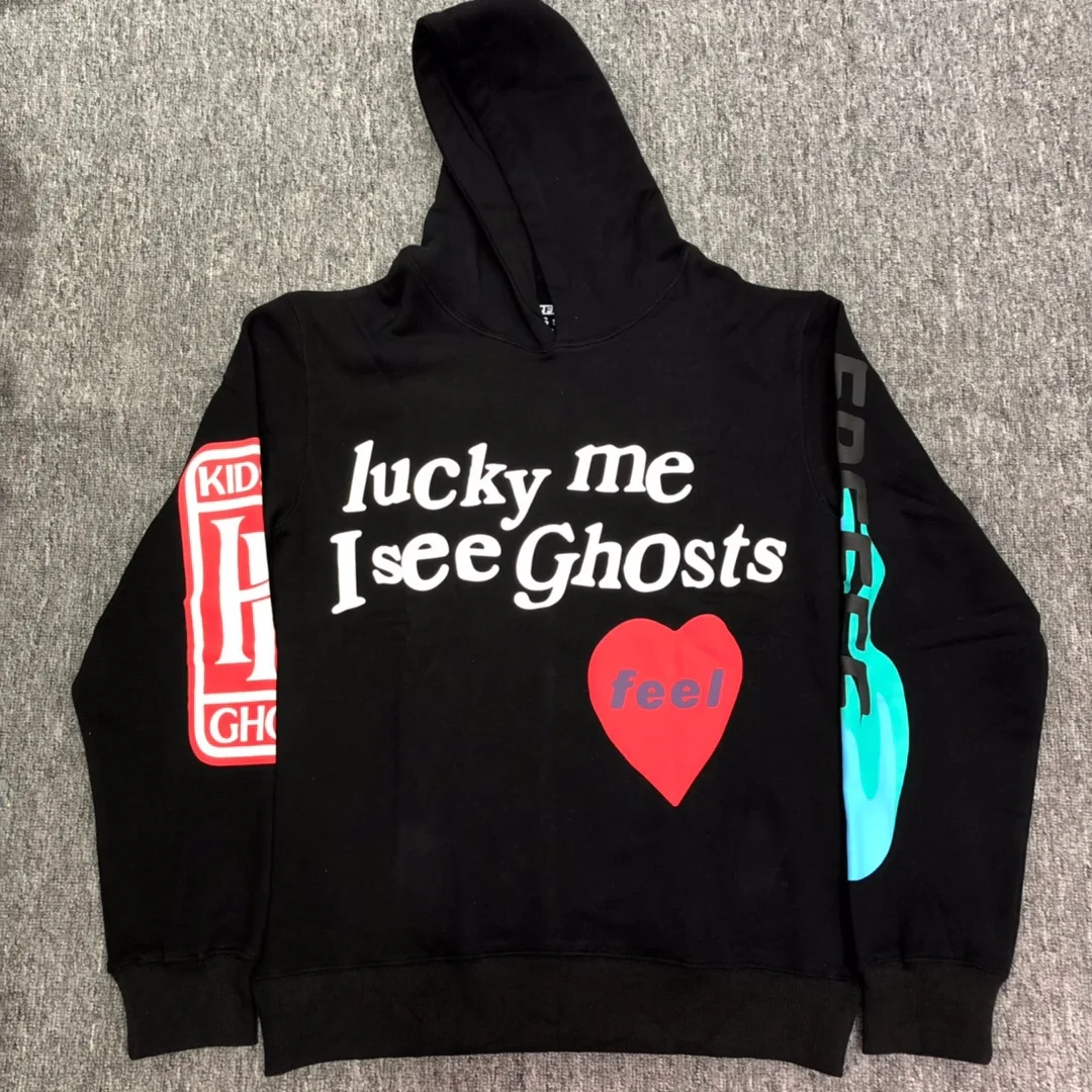 19ss Kanye West Kids See Ghost Logo флокированные женские и мужские толстовки с капюшоном в