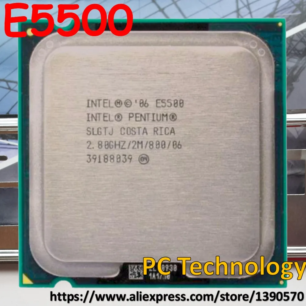 Оригинальный ЦП Intel Pentium E5500 2 8 ГГц Мб Процессор LGA775 для настольного компьютера