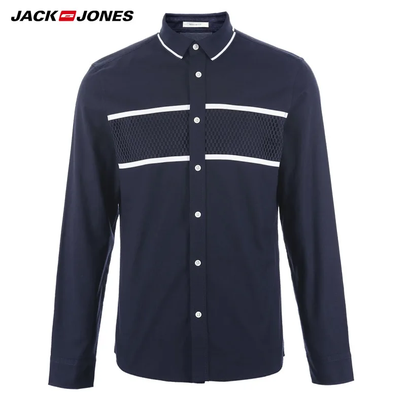 Jack Jones 2018 Новинка мужская футболка хлопок 100% ткань тянучка прямой фасон модная