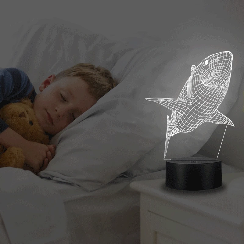 VCity Акула 3D лампа светильник ing светодиодный USB Настроение Ночной многоцветный