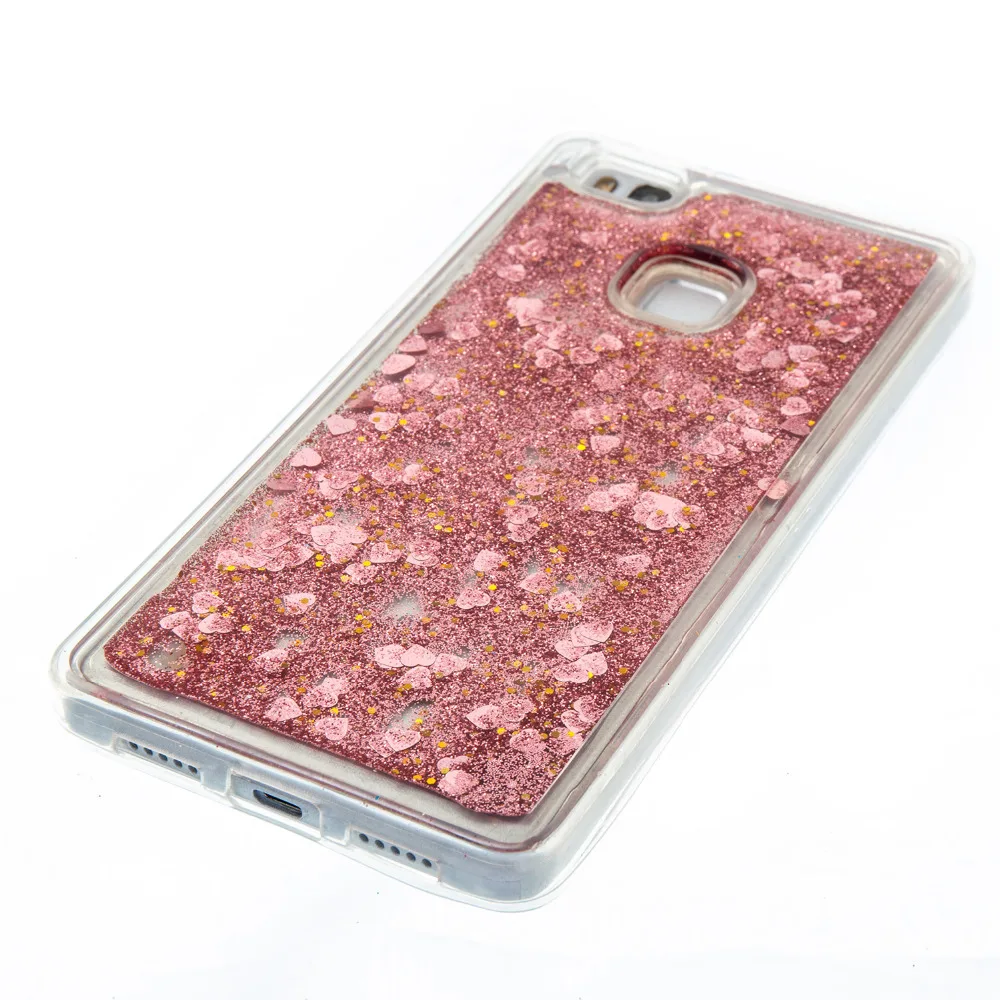 High quality soft Glitter Dynamic Liquid Quicksand Phone Back Cover Case For Huawei P9 LITE |