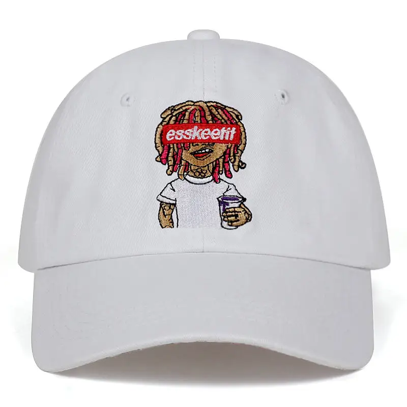 Белый Lil Pump шляпа c вышивкой, для отца Esskeetit популярный язык бейсболка позволяет получить его хлопковая бейсболка для гольфа Snapback шляпа Bone Garros - Цвет: Белый