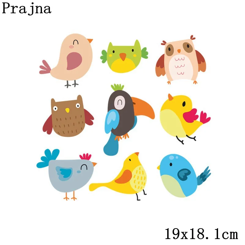 Виниловые наклейки для одежды Prajna с изображением совы птицы теплопередачи утюга