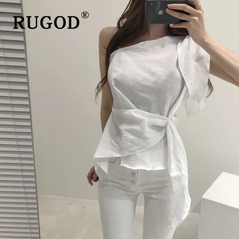 Женская блузка с тонкими бретельками RUGOD элегантная офисная в Корейском стиле на