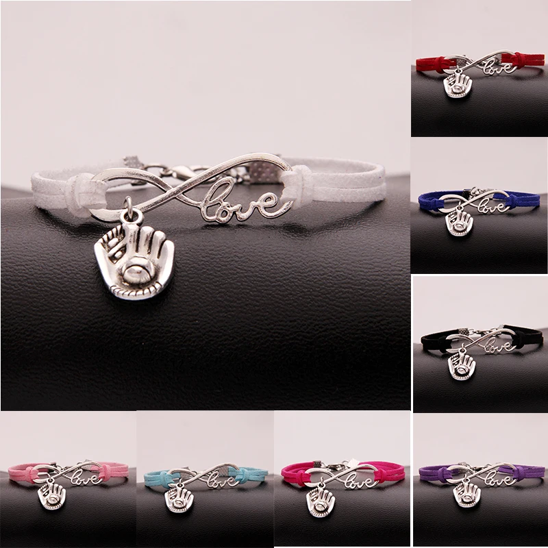 (10 шт./лот) браслет Бесконечность любовь ручной работы и браслеты бейсбольные