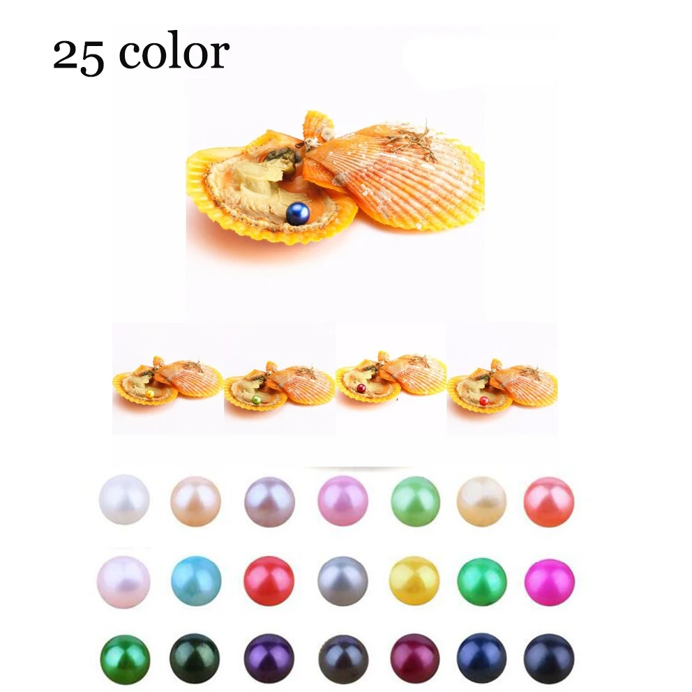 

XINNA 2018 DIY Akoya pearl oyster 6-7mm round Pearl Mixed Colors Love Wish Freshwater Pearl Oyster Red Shell Gifts