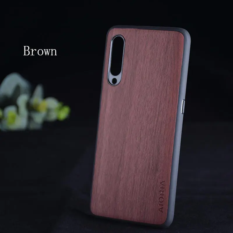 Brown Чехол с деревянным дизайном для Xiaomi mi 9 mi 9 Lite, мягкий ТПУ, силикон, поликарбонат, дерево, искусственная кожа, чехлы для Xiaomi mi 9 SE - Цвет: Brown