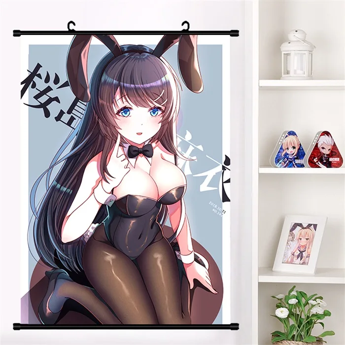 P Японское аниме Seishun Buta Yarou серия Sakurajima Mai Косплей настенный свиток Фреска плакат настенный висячий плакат отаку домашний декор сбор - Цвет: P