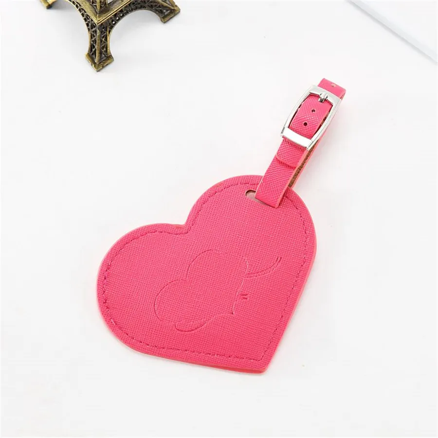

Heart Leather Suitcase Luggage Tag Label Bag Pendant Handbag Travel Accessories Name ID Address Tags LT14A
