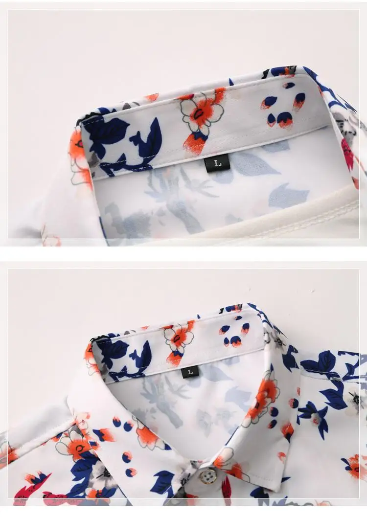 Мужская рубашка с цветочным принтом большие размеры для мужчин одежда в