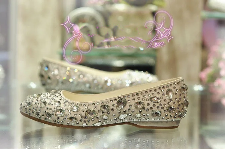 2018 великолепные танцевальные туфли на плоской подошве свадебные вечерние Стразы