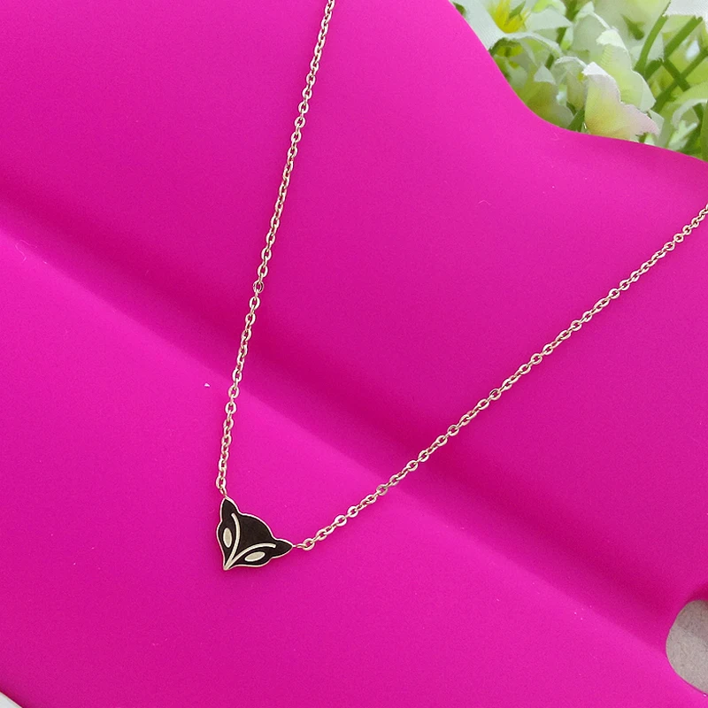 Розовое золото/серебро Цвет лиса кулон заявление Чокер Воротник Ожерелье