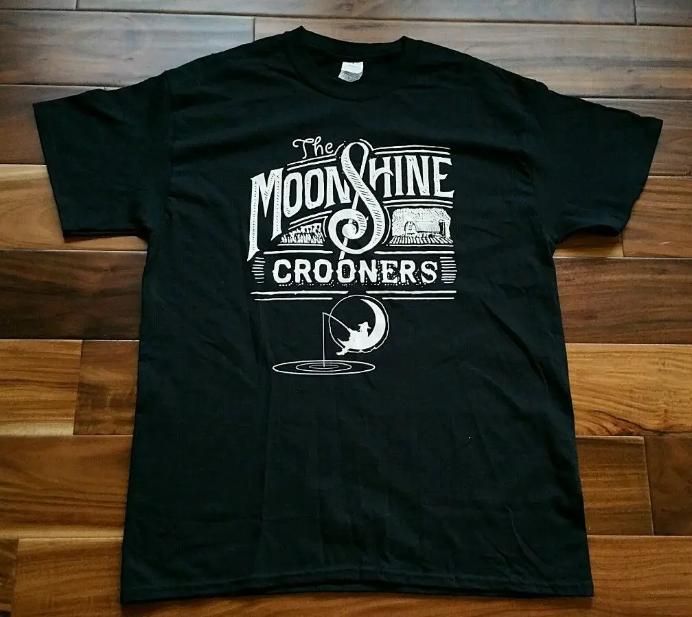 The Moonshine Crooners whiskey черная футболка мужская большая музыкальная футболка|Мужские