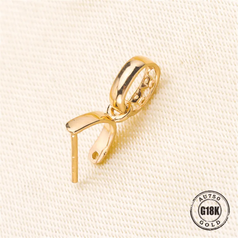 

Hot Sell Solid 18k Yellow Gold Pendant Clip Clasp Pinch Clip Bail Pendant Connectors Bail Beads Jewelry Findings DIY Jewelry Acc