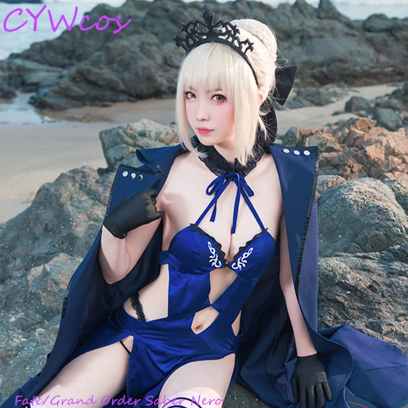 FGO судьба/Grand заказ черный сабля Nero для косплея костюм Купальники Sukumizu купальники