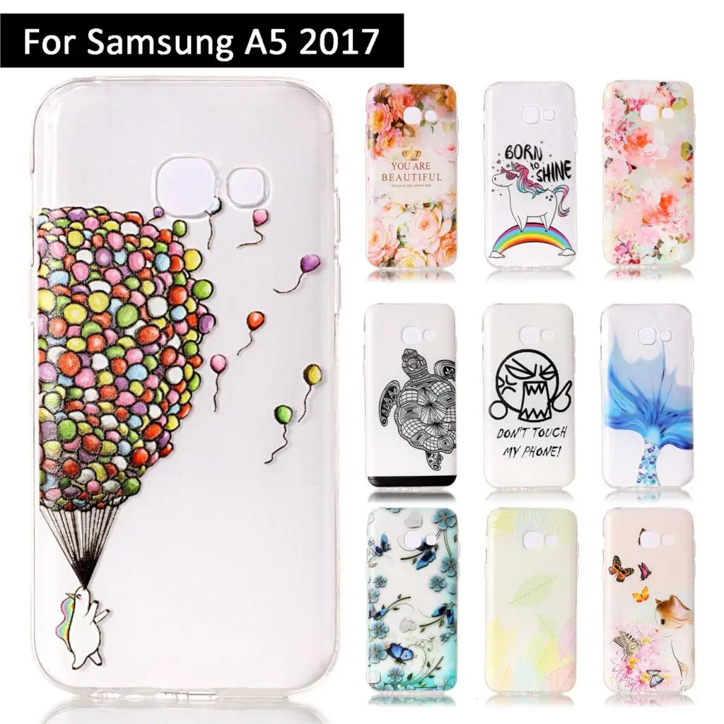 Мягкий ТПУ силиконовый 3D рельефный чехол для Samsung Galaxy A5 2017 A520 A520F задней крышки