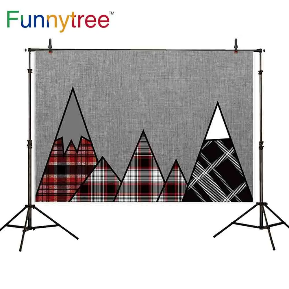 

Фон Funnytree для фотостудии с текстурой на день рождения в клетку с Горным леском вечерние фоны для рождественской фотосъемки баннер