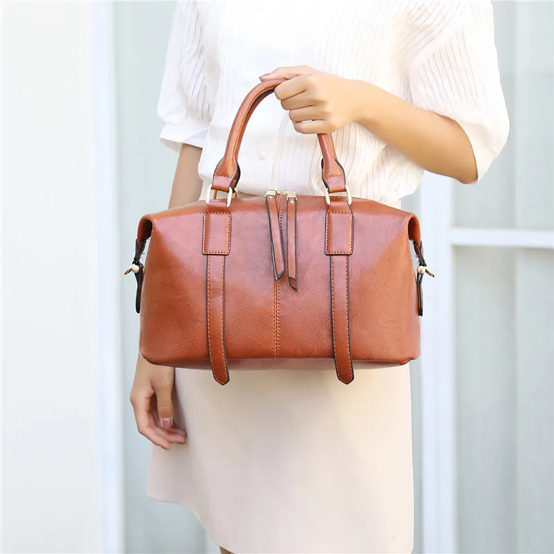 Toposhine Retro Boston Pillow Bag Lady Handbag New Fashion Casual Joker Shoulder Messenger Bag