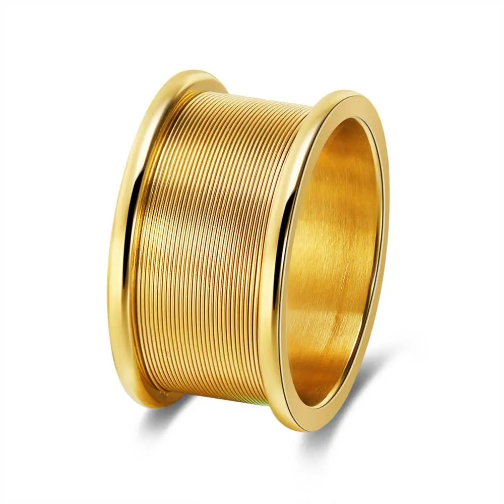 Gold Color Effie queen золото-цвет/серебро 316L нержавеющая сталь палец мужские кольца свадебные женские ювелирные изделия идеальная полировка IR70 - Цвет основного камня: Gold Color