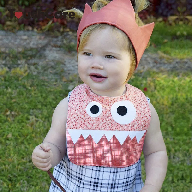 Детские нагрудники Little Monster модные с большими глазами для мальчиков и девочек
