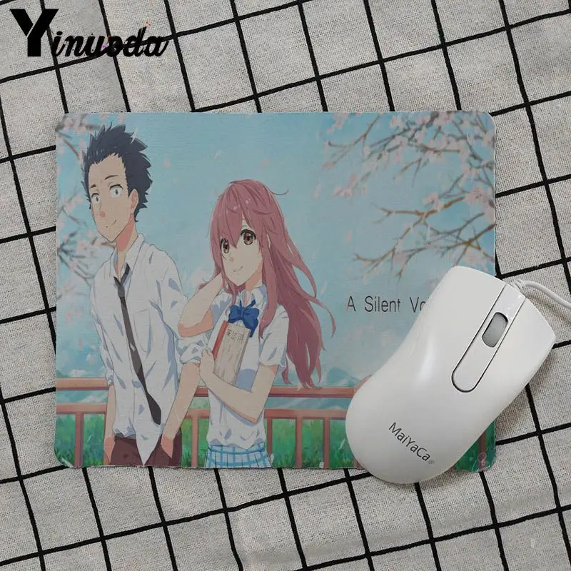 No Lock Edge18x22cm Yinuoda Лидер продаж тихий голос Koe No Katachi геймер скорость мыши розничная резиновый коврик для мыши PaintedStyle мягкая игровая коврик для мыши - Цвет: No Lock Edge18x22cm