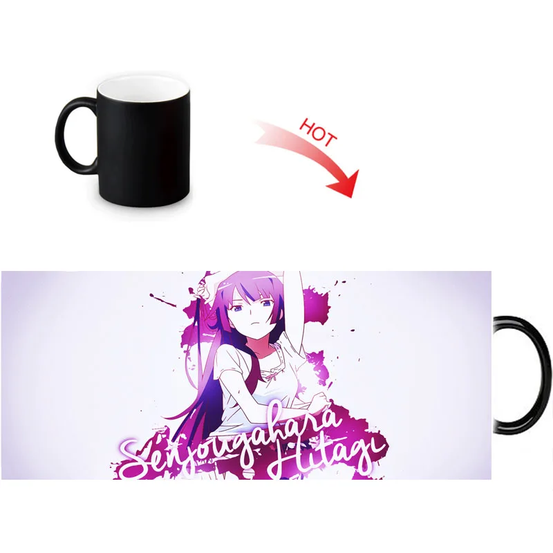 Senjougahara Hitagi печатные цветные меняющие кружки домашний фарфоровый чай чашка для